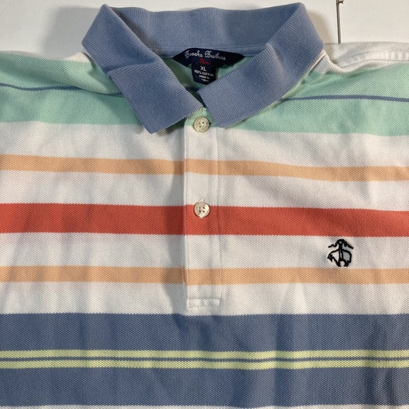 Brooks Brothers Other - Brooks Brothers Fleece Boys Polo Shirt XL Pastel Striped 90s Style Golden